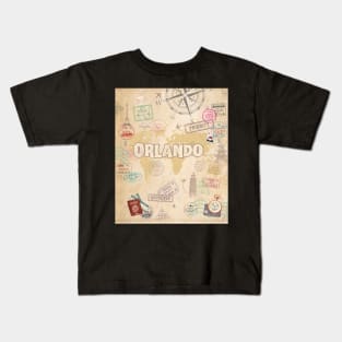 Walking around the world and discovering Orlando Kids T-Shirt